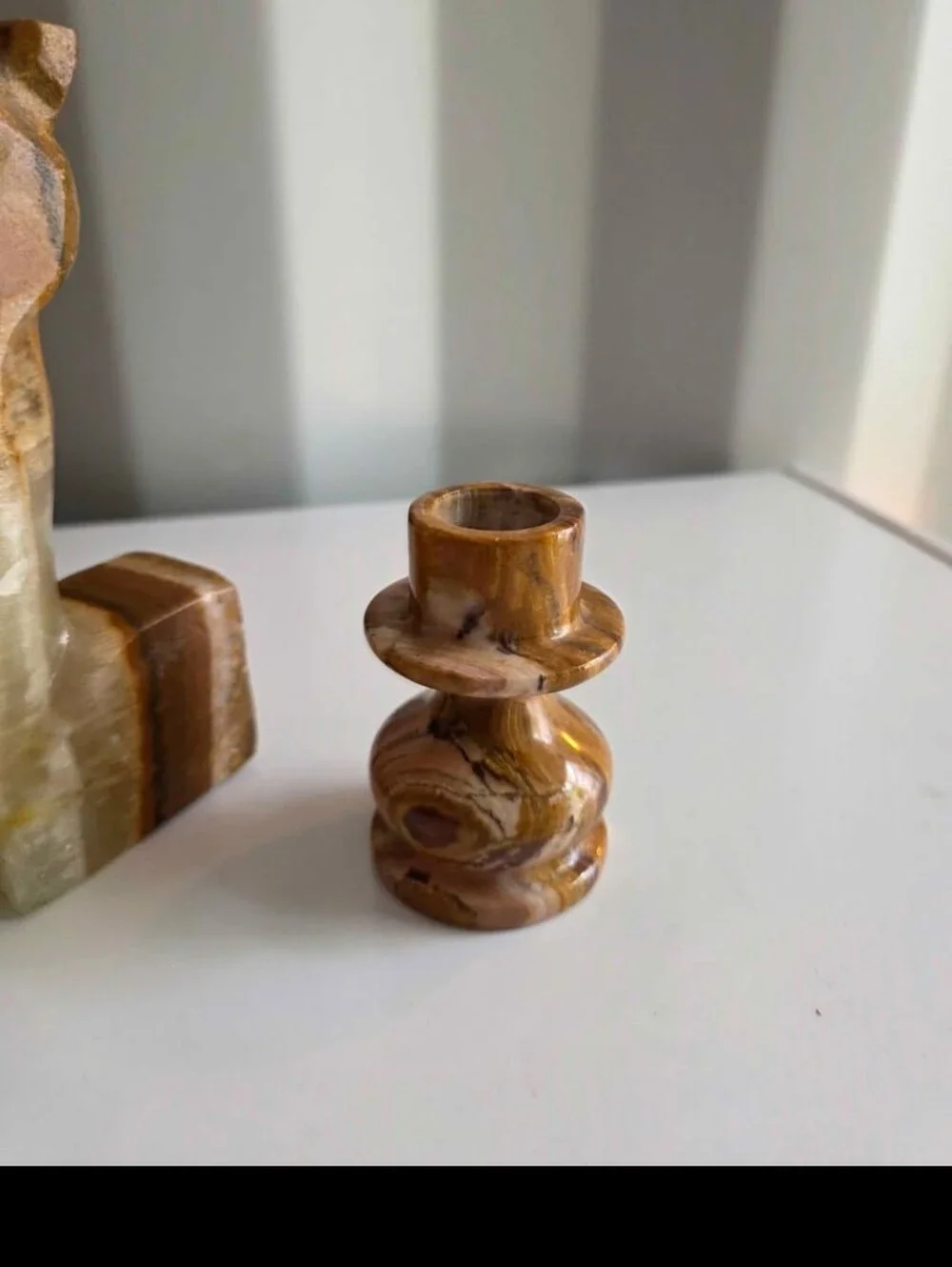 Vintage Onyx Owl, Candle Holder